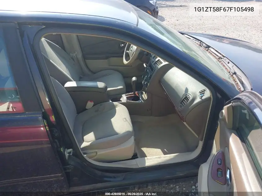 2007 Chevrolet Malibu Lt VIN: 1G1ZT58F67F105498 Lot: 42605016