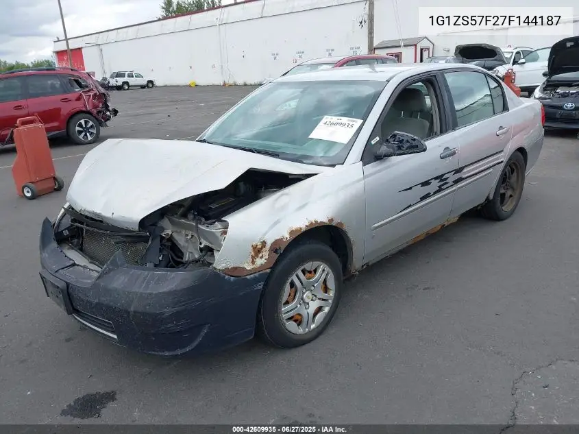 2007 Chevrolet Malibu Ls VIN: 1G1ZS57F27F144187 Lot: 42609935