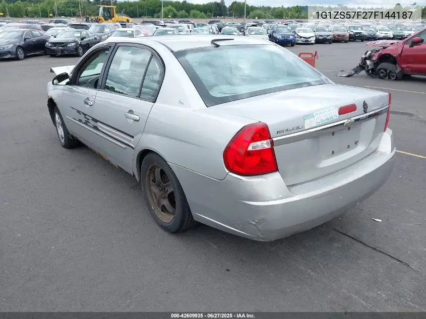 2007 Chevrolet Malibu Ls VIN: 1G1ZS57F27F144187 Lot: 42609935