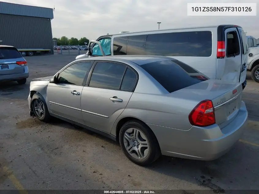 2007 Chevrolet Malibu Ls VIN: 1G1ZS58N57F310126 Lot: 42644605