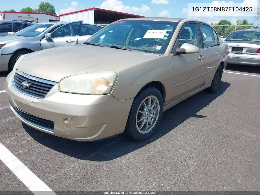 2007 Chevrolet Malibu Lt VIN: 1G1ZT58N87F104425 Lot: 42644789
