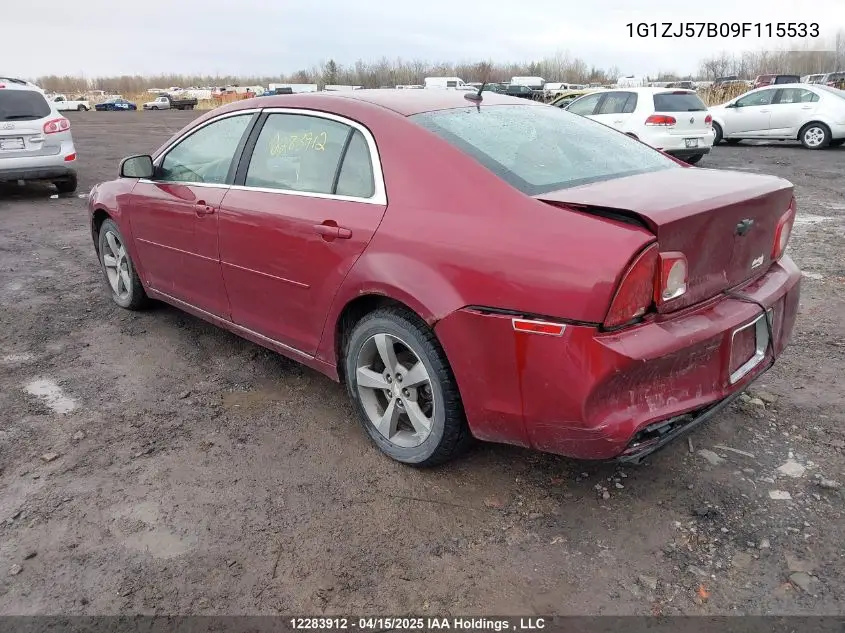 2009 Chevrolet Malibu 2Lt VIN: 1G1ZJ57B09F115533 Lot: 12283912