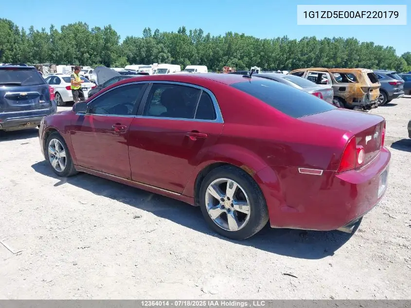 2010 Chevrolet Malibu Lt Platinum Edition VIN: 1G1ZD5E00AF220179 Lot: 12364014