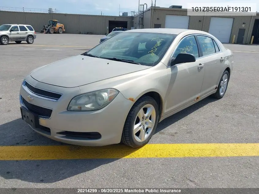 2010 Chevrolet Malibu VIN: 1G1ZB5E03AF191301 Lot: 20214299