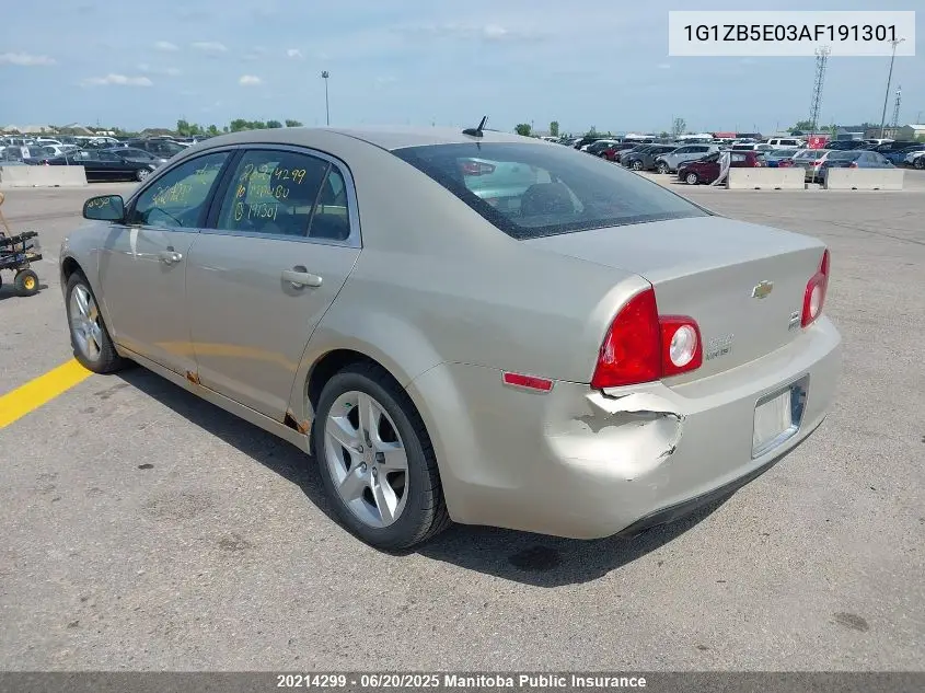2010 Chevrolet Malibu VIN: 1G1ZB5E03AF191301 Lot: 20214299