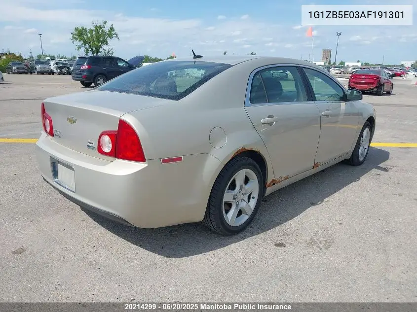 2010 Chevrolet Malibu VIN: 1G1ZB5E03AF191301 Lot: 20214299