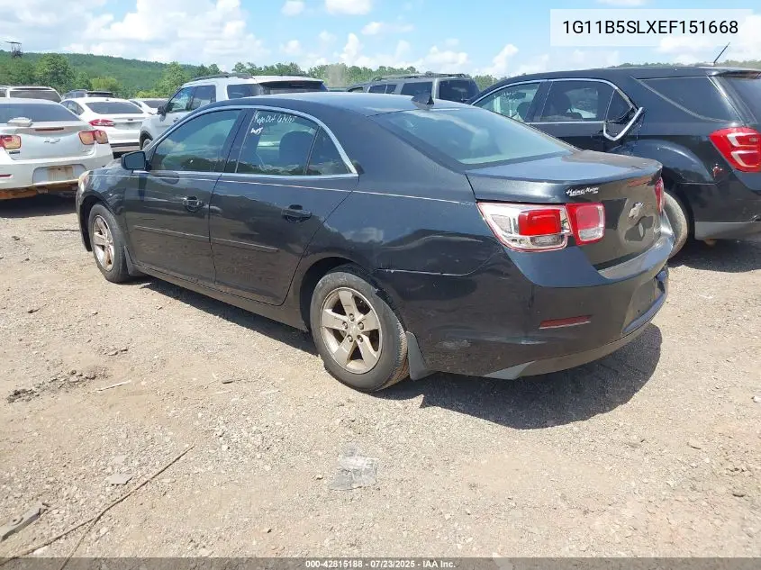 2014 Chevrolet Malibu 1Ls VIN: 1G11B5SLXEF151668 Lot: 42815188