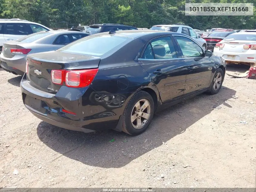 2014 Chevrolet Malibu 1Ls VIN: 1G11B5SLXEF151668 Lot: 42815188