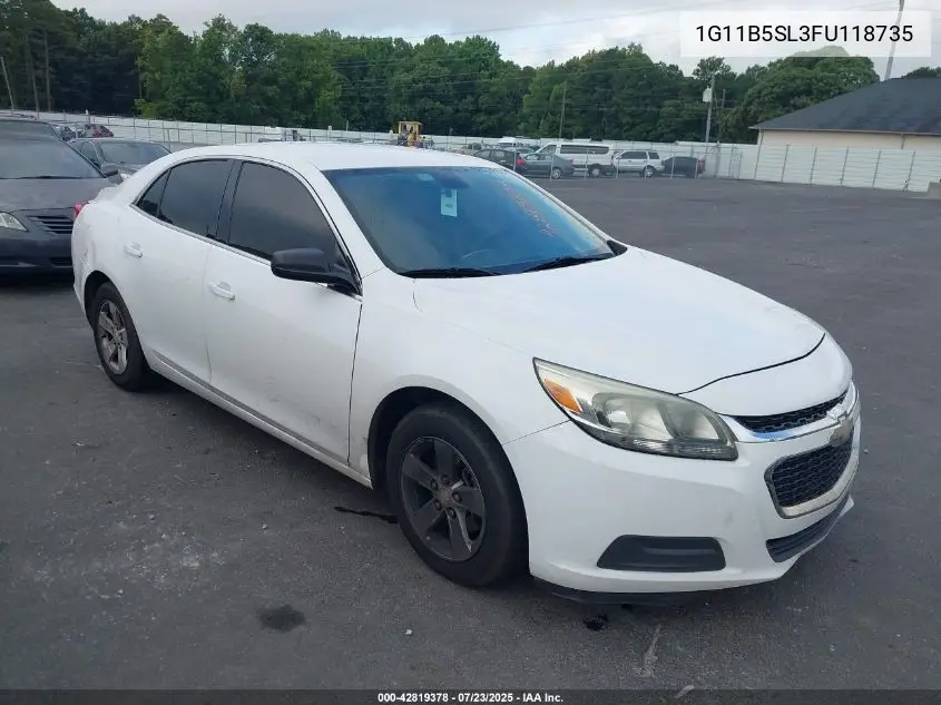 2015 Chevrolet Malibu Ls VIN: 1G11B5SL3FU118735 Lot: 42819378
