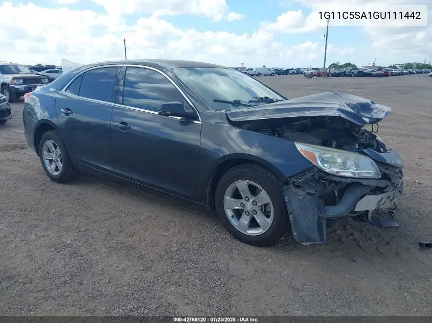 2016 Chevrolet Malibu Limited Lt VIN: 1G11C5SA1GU111442 Lot: 42766120