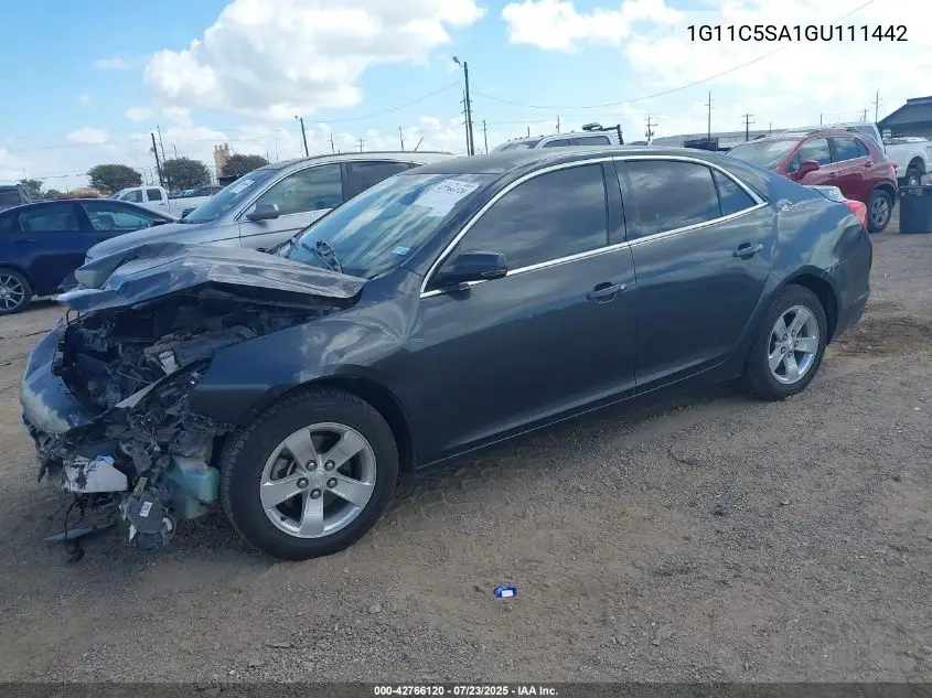 2016 Chevrolet Malibu Limited Lt VIN: 1G11C5SA1GU111442 Lot: 42766120
