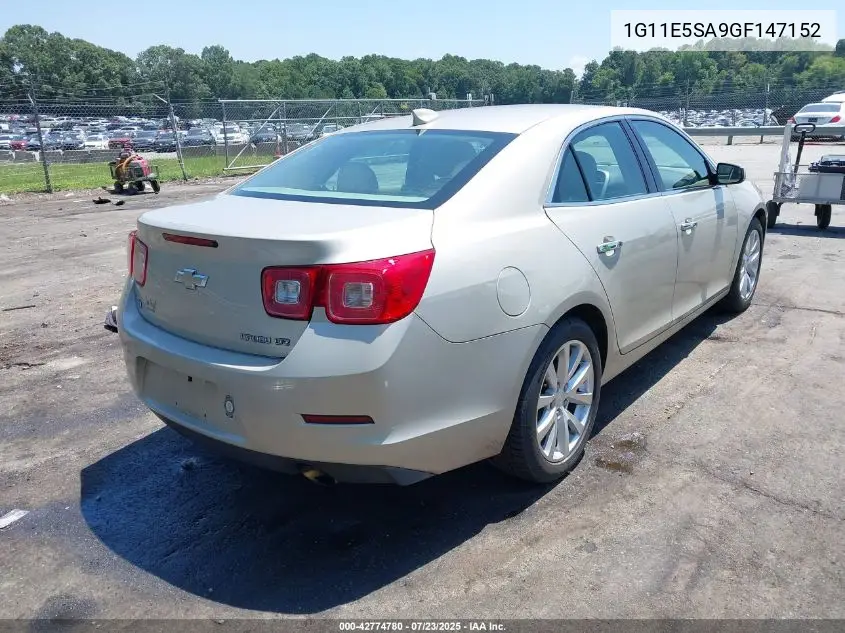 2016 Chevrolet Malibu Limited Ltz VIN: 1G11E5SA9GF147152 Lot: 42774780
