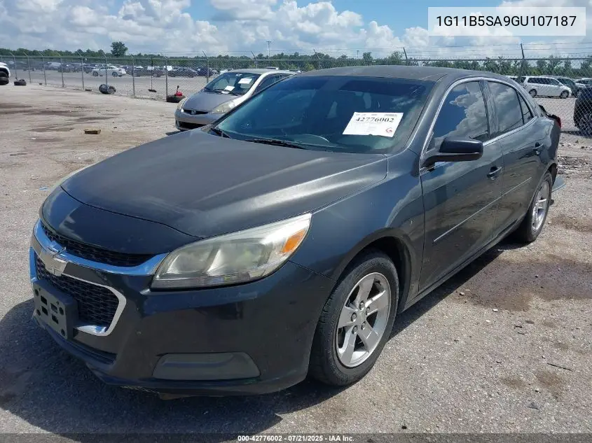 2016 Chevrolet Malibu Limited Ls VIN: 1G11B5SA9GU107187 Lot: 42776002