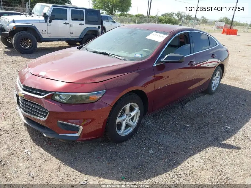 2016 Chevrolet Malibu Ls VIN: 1G1ZB5ST4GF177754 Lot: 42794610