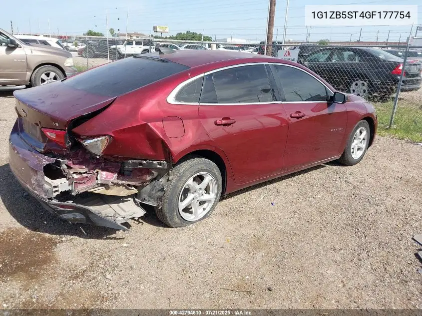 2016 Chevrolet Malibu Ls VIN: 1G1ZB5ST4GF177754 Lot: 42794610