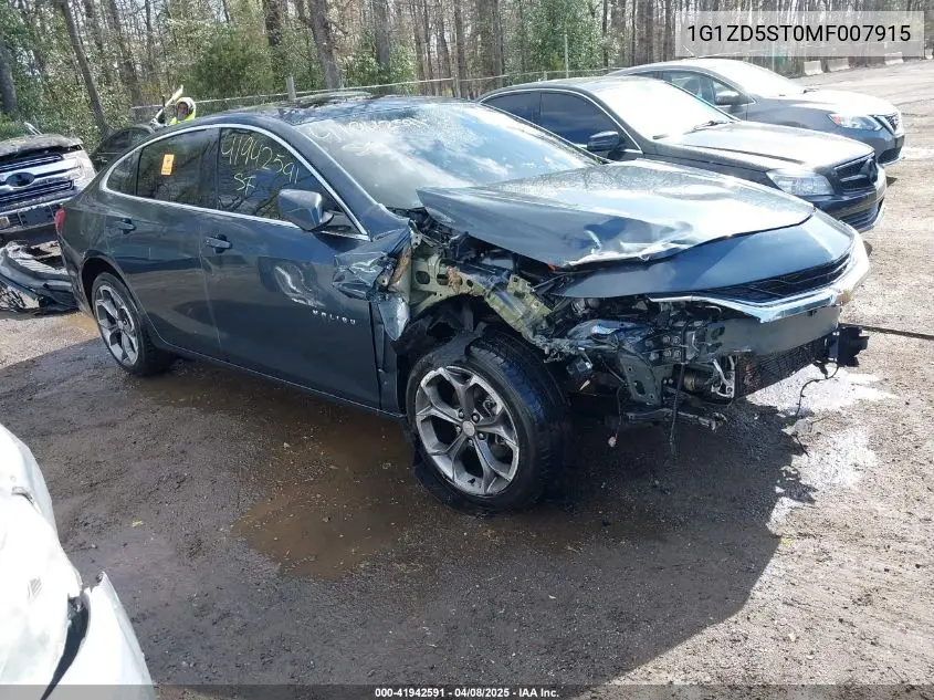 2021 Chevrolet Malibu Fwd Lt VIN: 1G1ZD5ST0MF007915 Lot: 41942591
