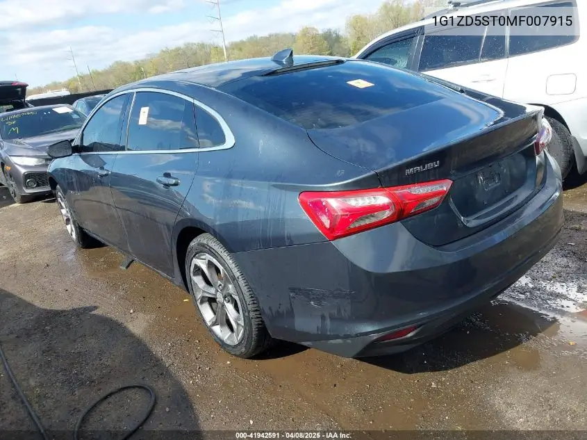 2021 Chevrolet Malibu Fwd Lt VIN: 1G1ZD5ST0MF007915 Lot: 41942591