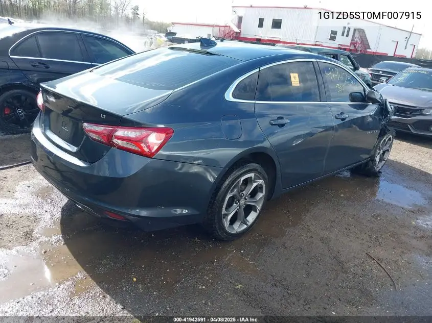 2021 Chevrolet Malibu Fwd Lt VIN: 1G1ZD5ST0MF007915 Lot: 41942591