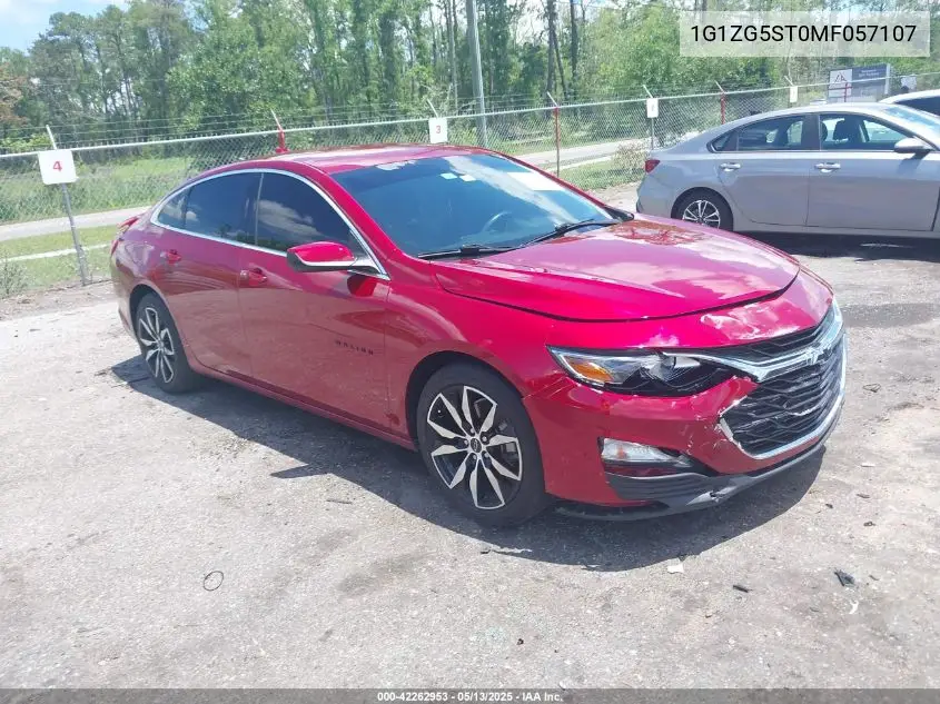 2021 Chevrolet Malibu Fwd Rs VIN: 1G1ZG5ST0MF057107 Lot: 42262953