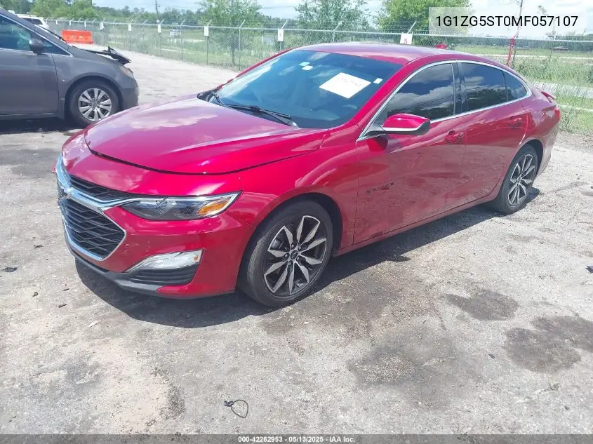 2021 Chevrolet Malibu Fwd Rs VIN: 1G1ZG5ST0MF057107 Lot: 42262953