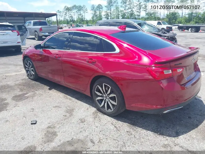 2021 Chevrolet Malibu Fwd Rs VIN: 1G1ZG5ST0MF057107 Lot: 42262953