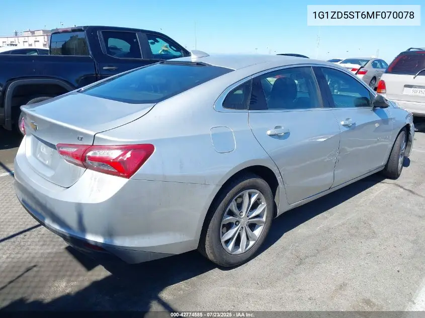 2021 Chevrolet Malibu Fwd Lt VIN: 1G1ZD5ST6MF070078 Lot: 42774585