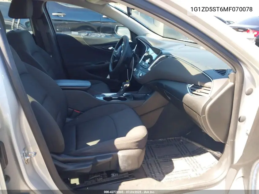 2021 Chevrolet Malibu Fwd Lt VIN: 1G1ZD5ST6MF070078 Lot: 42774585