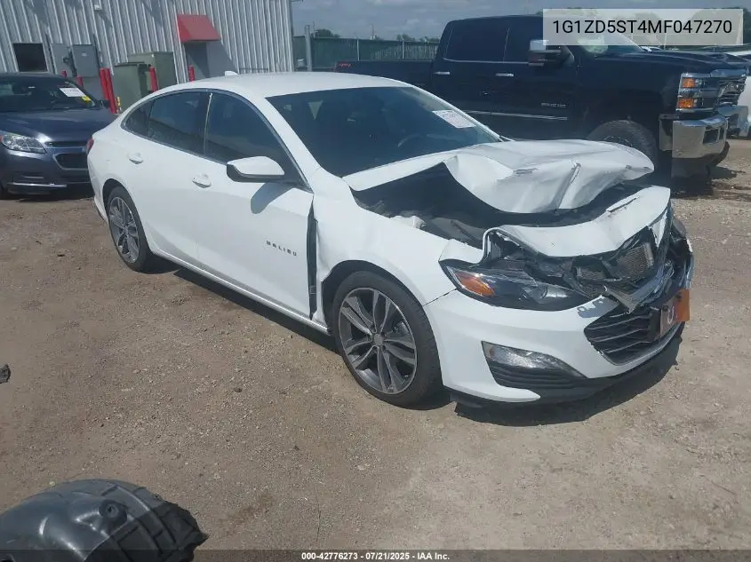 2021 Chevrolet Malibu Fwd Lt VIN: 1G1ZD5ST4MF047270 Lot: 42776273