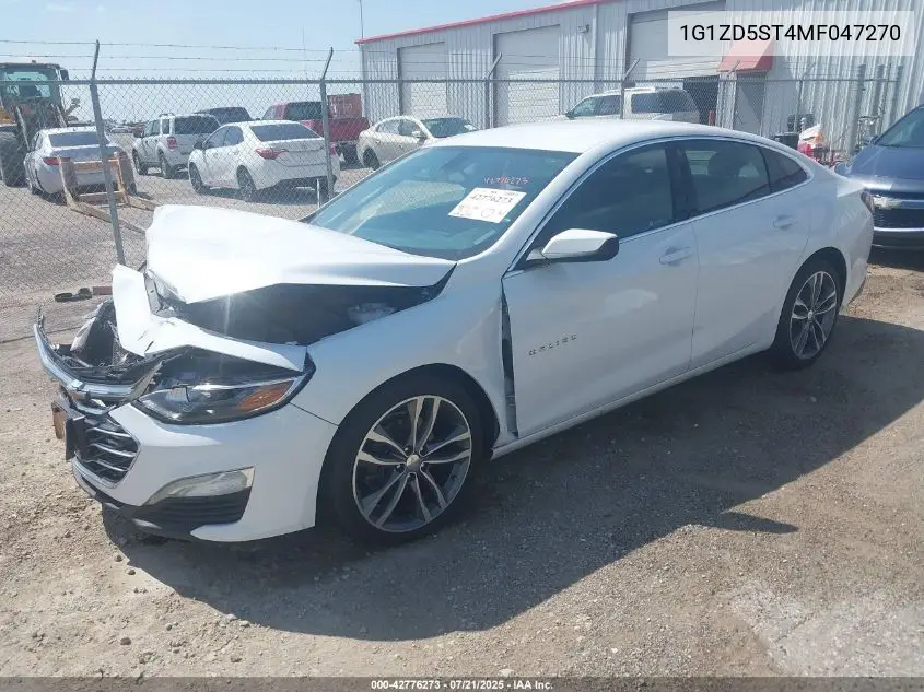 2021 Chevrolet Malibu Fwd Lt VIN: 1G1ZD5ST4MF047270 Lot: 42776273