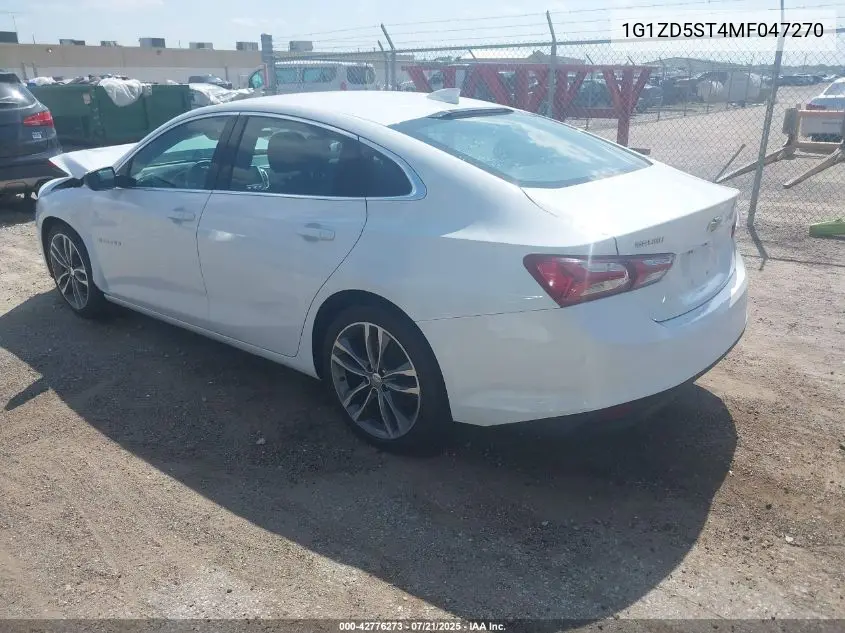 2021 Chevrolet Malibu Fwd Lt VIN: 1G1ZD5ST4MF047270 Lot: 42776273