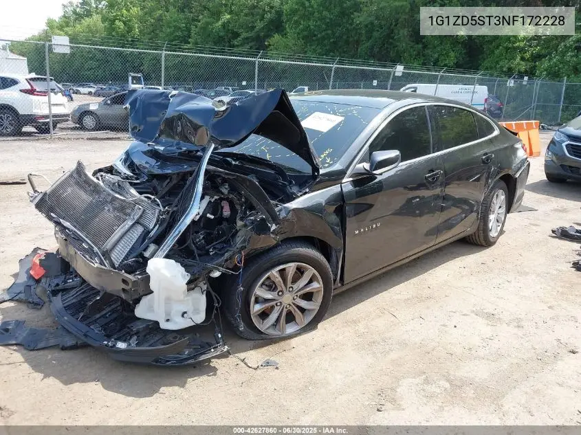 2022 Chevrolet Malibu Fwd Lt VIN: 1G1ZD5ST3NF172228 Lot: 42627860