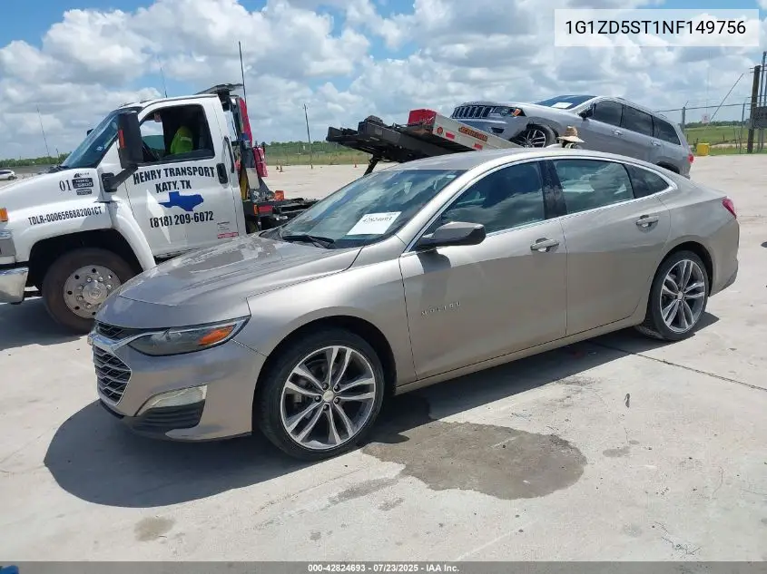 2022 Chevrolet Malibu Fwd Lt VIN: 1G1ZD5ST1NF149756 Lot: 42824693