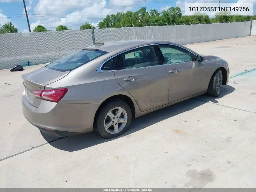2022 Chevrolet Malibu Fwd Lt VIN: 1G1ZD5ST1NF149756 Lot: 42824693
