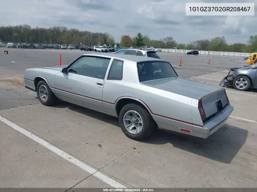 1986 Chevrolet Monte Carlo VIN: 1G1GZ37G2GR208467 Lot: 42120656