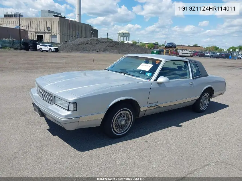 1987 Chevrolet Monte Carlo VIN: 1G1GZ11Z4HR114011 Lot: 42204871