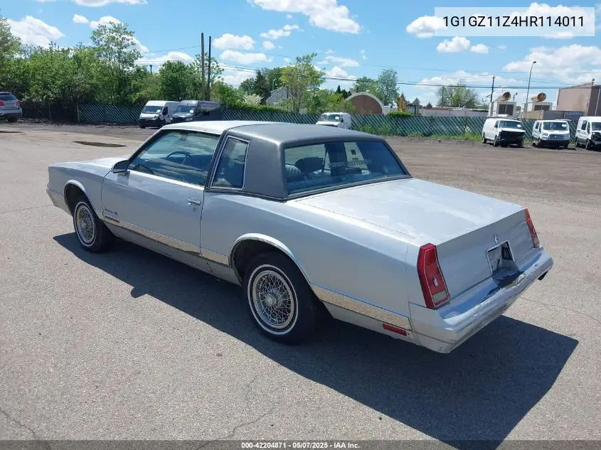1987 Chevrolet Monte Carlo VIN: 1G1GZ11Z4HR114011 Lot: 42204871