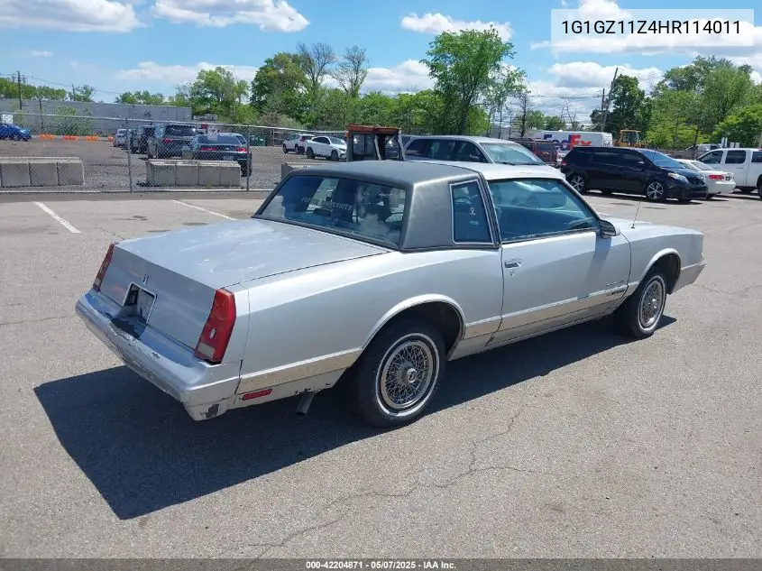 1987 Chevrolet Monte Carlo VIN: 1G1GZ11Z4HR114011 Lot: 42204871