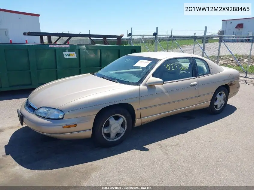 1999 Chevrolet Monte Carlo Ls VIN: 2G1WW12M2X9288465 Lot: 42221009