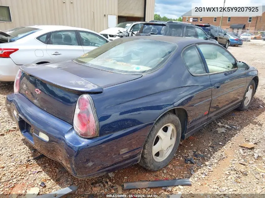 2000 Chevrolet Monte Carlo Ss VIN: 2G1WX12K5Y9207925 Lot: 42238959
