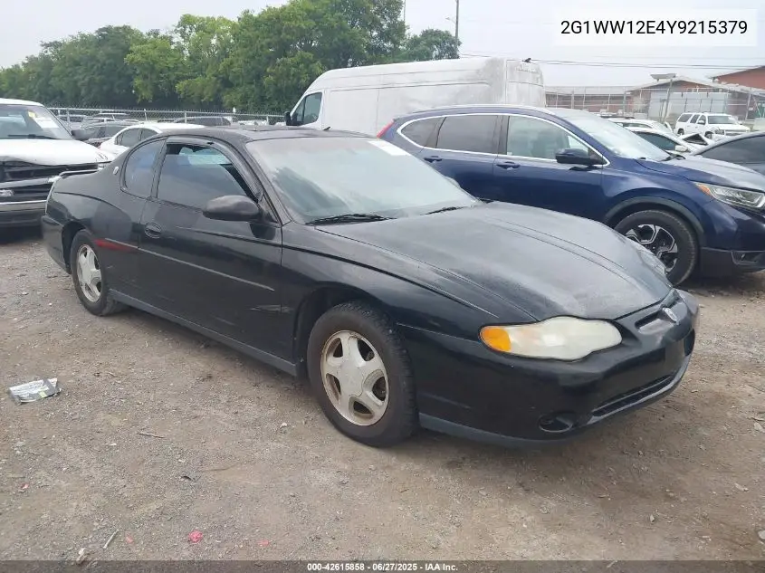 2000 Chevrolet Monte Carlo Ls VIN: 2G1WW12E4Y9215379 Lot: 42615858
