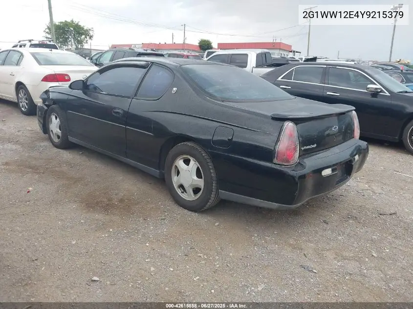 2000 Chevrolet Monte Carlo Ls VIN: 2G1WW12E4Y9215379 Lot: 42615858