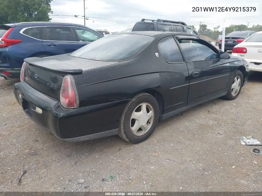 2000 Chevrolet Monte Carlo Ls VIN: 2G1WW12E4Y9215379 Lot: 42615858