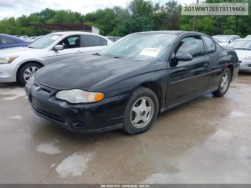 2001 Chevrolet Monte Carlo Ls VIN: 2G1WW12E519119606 Lot: 42221919