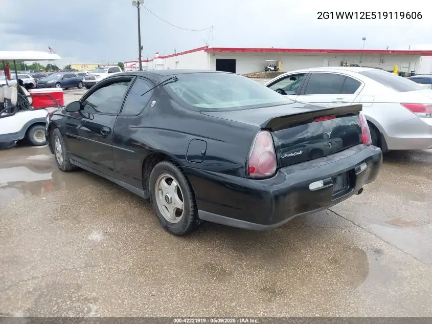 2001 Chevrolet Monte Carlo Ls VIN: 2G1WW12E519119606 Lot: 42221919