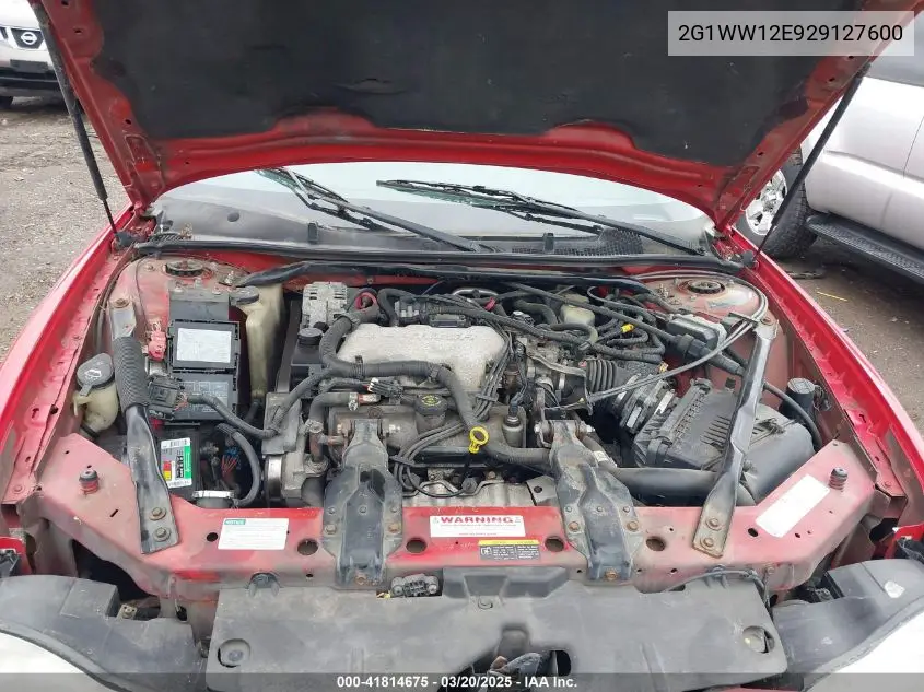 2002 Chevrolet Monte Carlo Ls VIN: 2G1WW12E929127600 Lot: 41814675