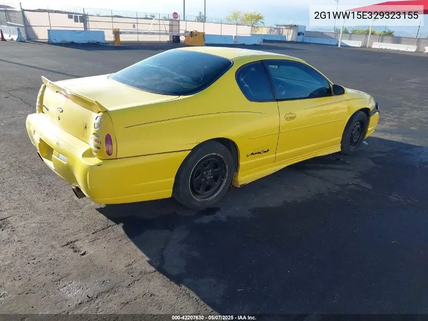 2002 Chevrolet Monte Carlo Ls VIN: 2G1WW15E329323155 Lot: 42207630
