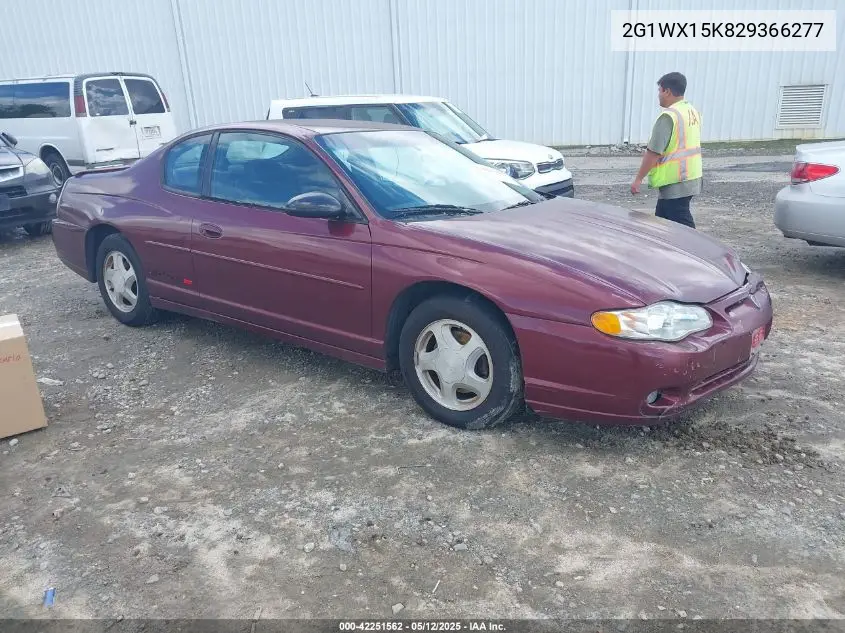 2002 Chevrolet Monte Carlo Ss VIN: 2G1WX15K829366277 Lot: 42251562
