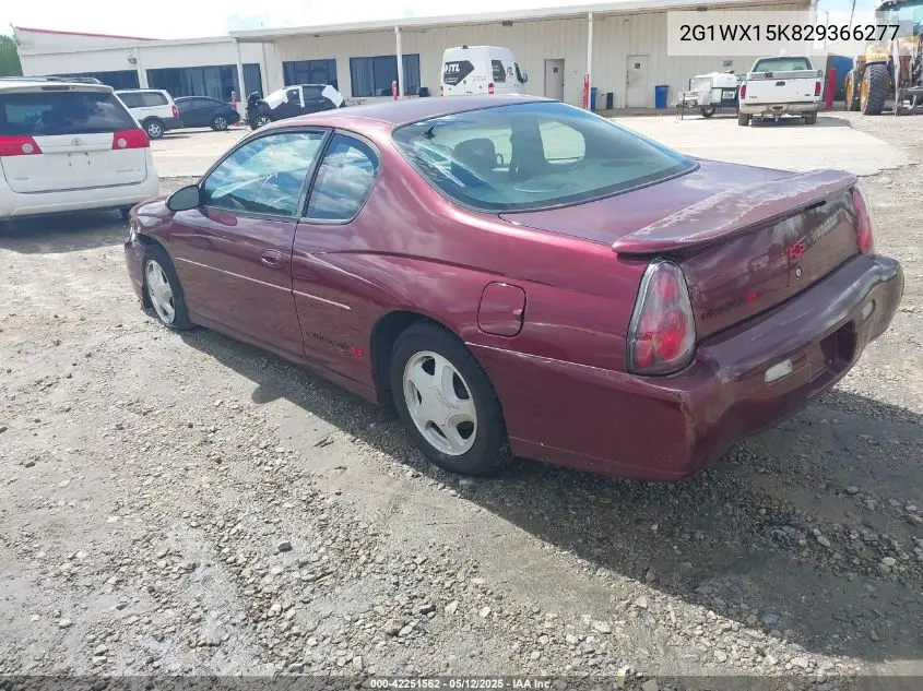 2002 Chevrolet Monte Carlo Ss VIN: 2G1WX15K829366277 Lot: 42251562