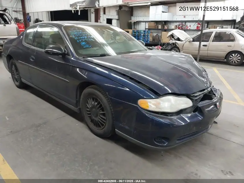 2002 Chevrolet Monte Carlo Ls VIN: 2G1WW12E529151568 Lot: 42482908