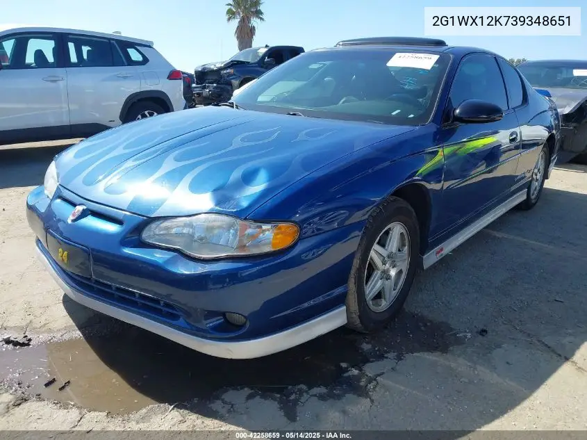 2003 Chevrolet Monte Carlo Ss VIN: 2G1WX12K739348651 Lot: 42258659